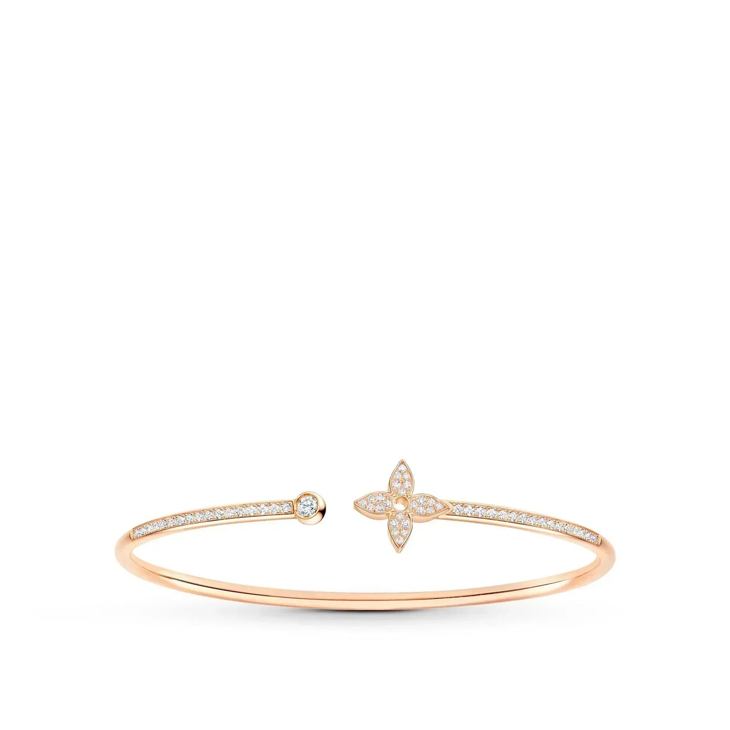 [Rosla Jewelry]IDYLLE PINK GOLD OPEN BRACELET DIAMOND PAVED