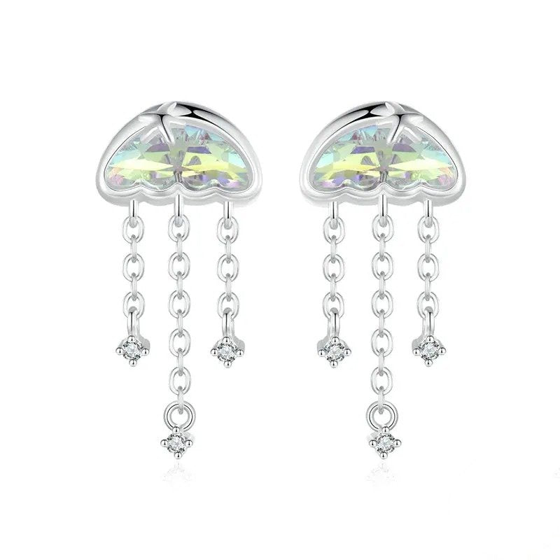 Iridescent Jellyfish Earrings Studs for Women Teen Girls