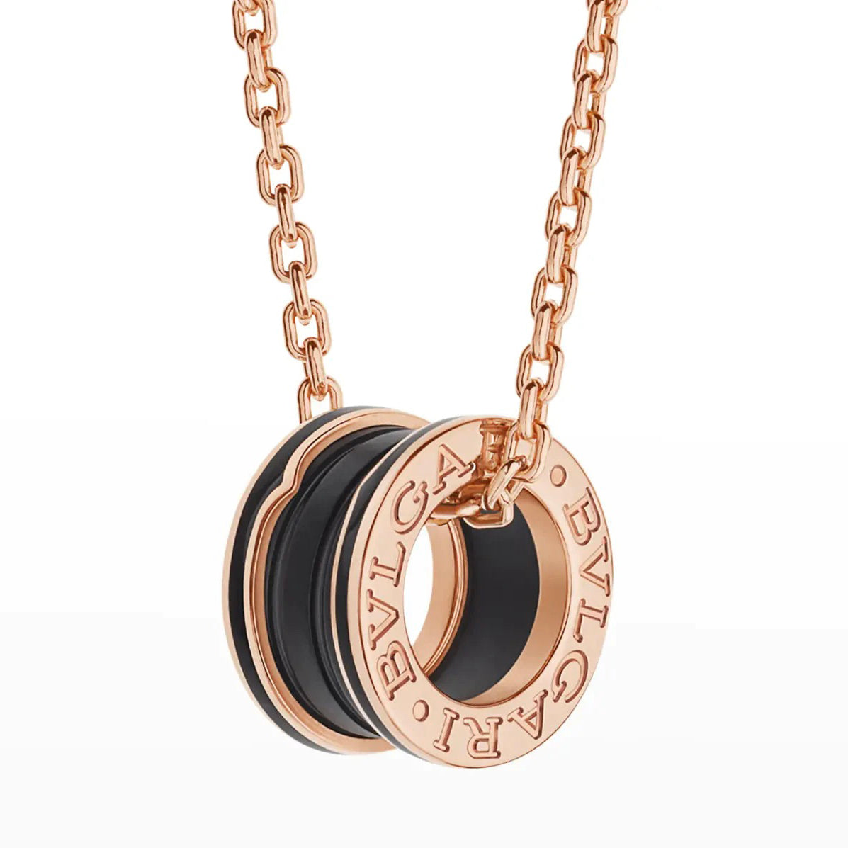 [Rosla Jewelry]ZERO 1 BLACK CERAMIC PINK GOLD NECKLACE