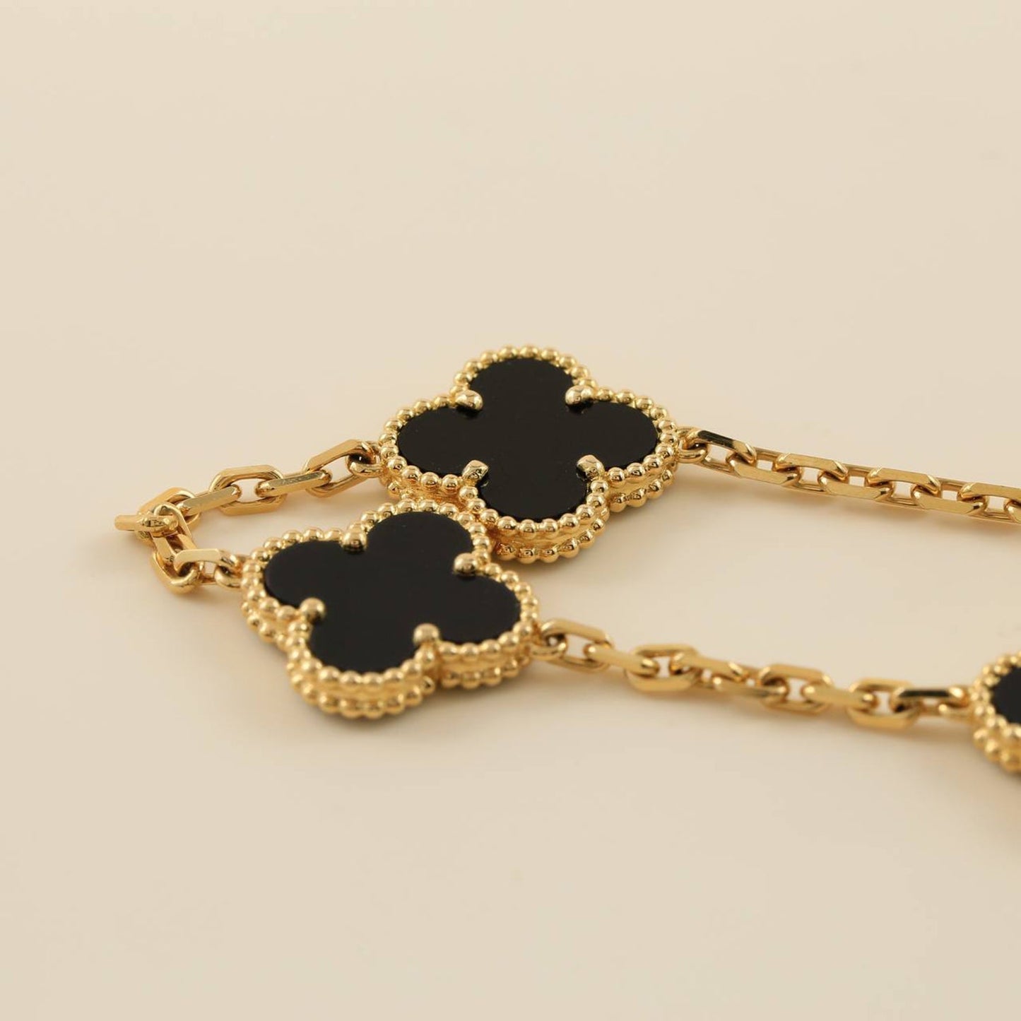 [Rosla Jewelry]CLOVER  5 MOTIFS BLACK ONYX BRACELET