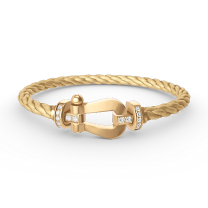 [Rosla Jewelry]FORCE LARGE HORSESHOE HALF DIAMOND BRACELET GOLD