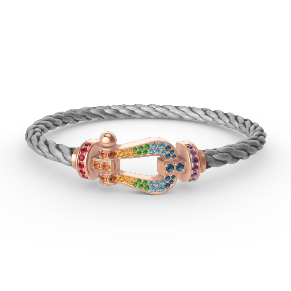 [Rosla Jewelry]FORCE LARGE HORSESHOE  COLORED DIAMOND BRACELET ROSE GOLD