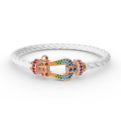 [Rosla Jewelry]FORCE LARGE HORSESHOE  COLORED DIAMOND BRACELET ROSE GOLD