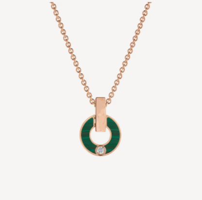 [Rosla Jewelry]GARI NECKLACE PINK GOLD MALACHITE