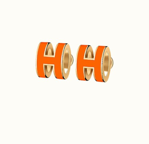 [Rosla Jewelry]MINI POP H EARRINGS ORANGE