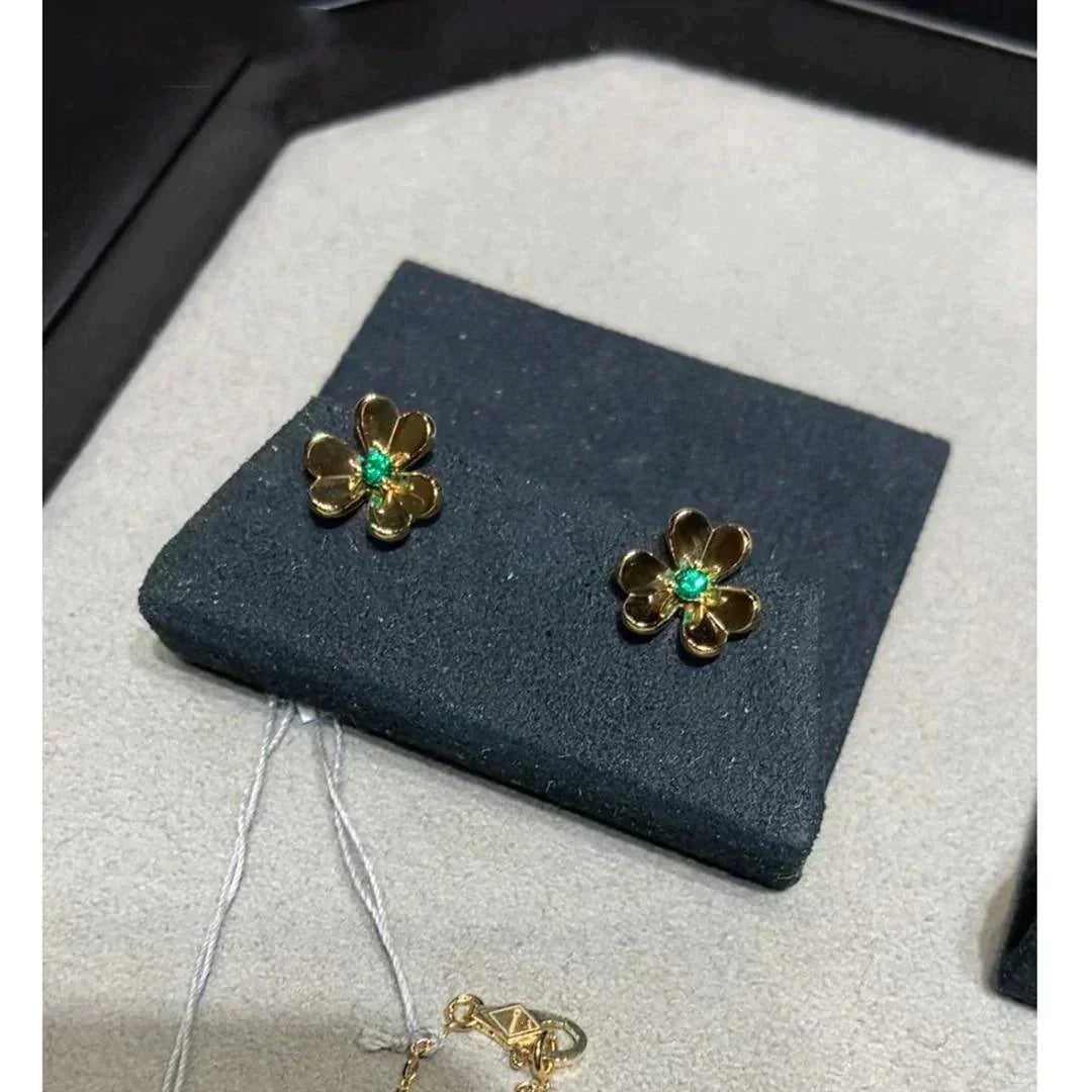 [Rosla Jewelry]FRIVOLE  FLOWER MALACHITE EARRINGS