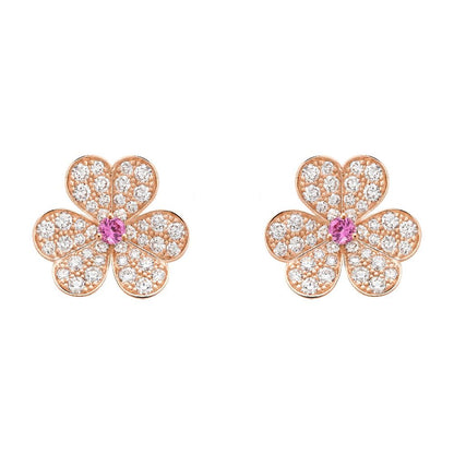 [Rosla Jewelry]FRIVOLE PINK GOLD FLOWER DIAMOND EARRINGS