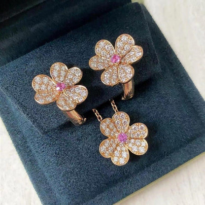 [Rosla Jewelry]FRIVOLE ROSE GOLD FLOWER DIAMOND NECKLACE