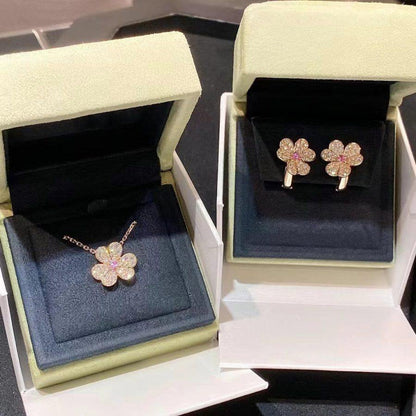 [Rosla Jewelry]FRIVOLE PINK GOLD FLOWER DIAMOND EARRINGS