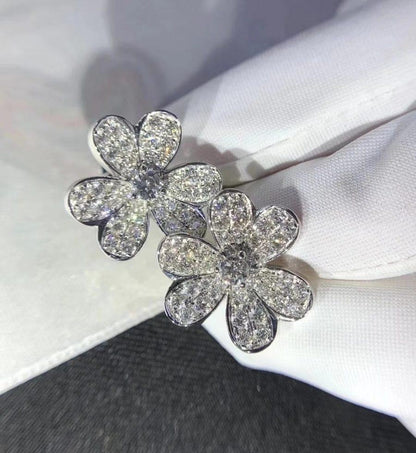 [Rosla Jewelry]FRIVOLE SILVER FLOWER DIAMOND EARRINGS