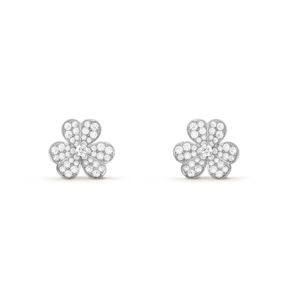 [Rosla Jewelry]FRIVOLE SILVER FLOWER DIAMOND EARRINGS