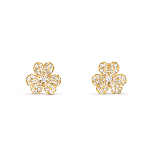 [Rosla Jewelry]FRIVOLE GOLD FLOWER DIAMOND EARRINGS