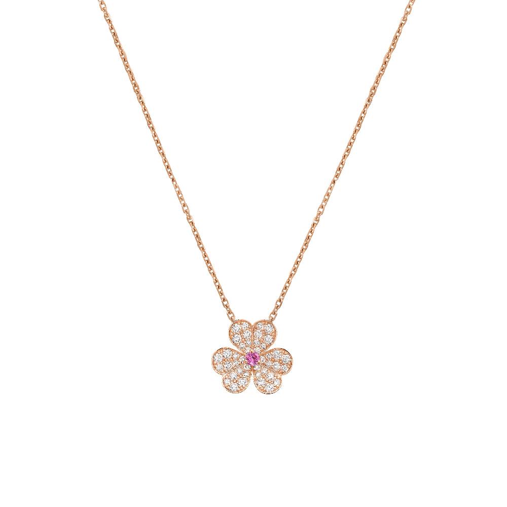 [Rosla Jewelry]FRIVOLE ROSE GOLD FLOWER DIAMOND NECKLACE