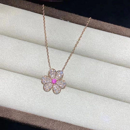 [Rosla Jewelry]FRIVOLE ROSE GOLD FLOWER DIAMOND NECKLACE