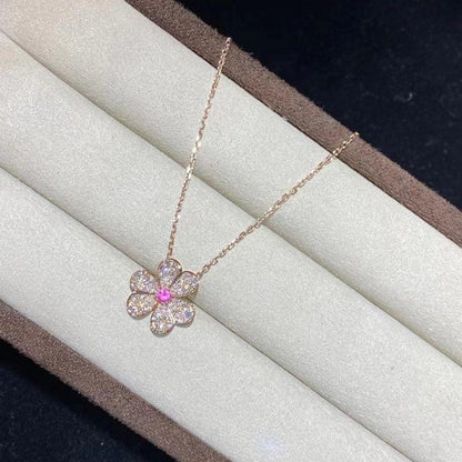 [Rosla Jewelry]FRIVOLE ROSE GOLD FLOWER DIAMOND NECKLACE