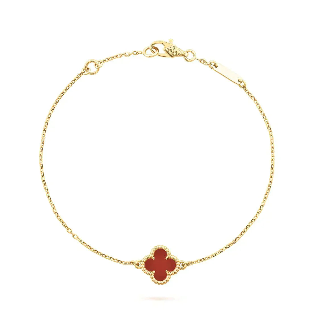 [Rosla Jewelry]CLOVER  CARNELIAN SINGLE FLOWER BRACELET