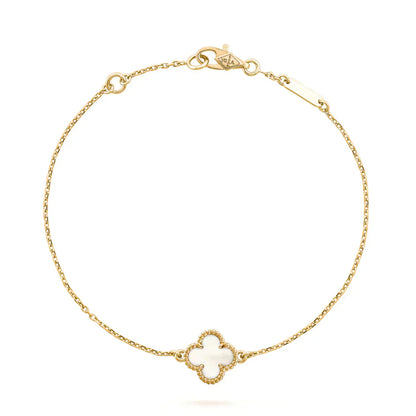 [Rosla Jewelry]CLOVER WHITE MOP SINGLE FLOWER BRACELET