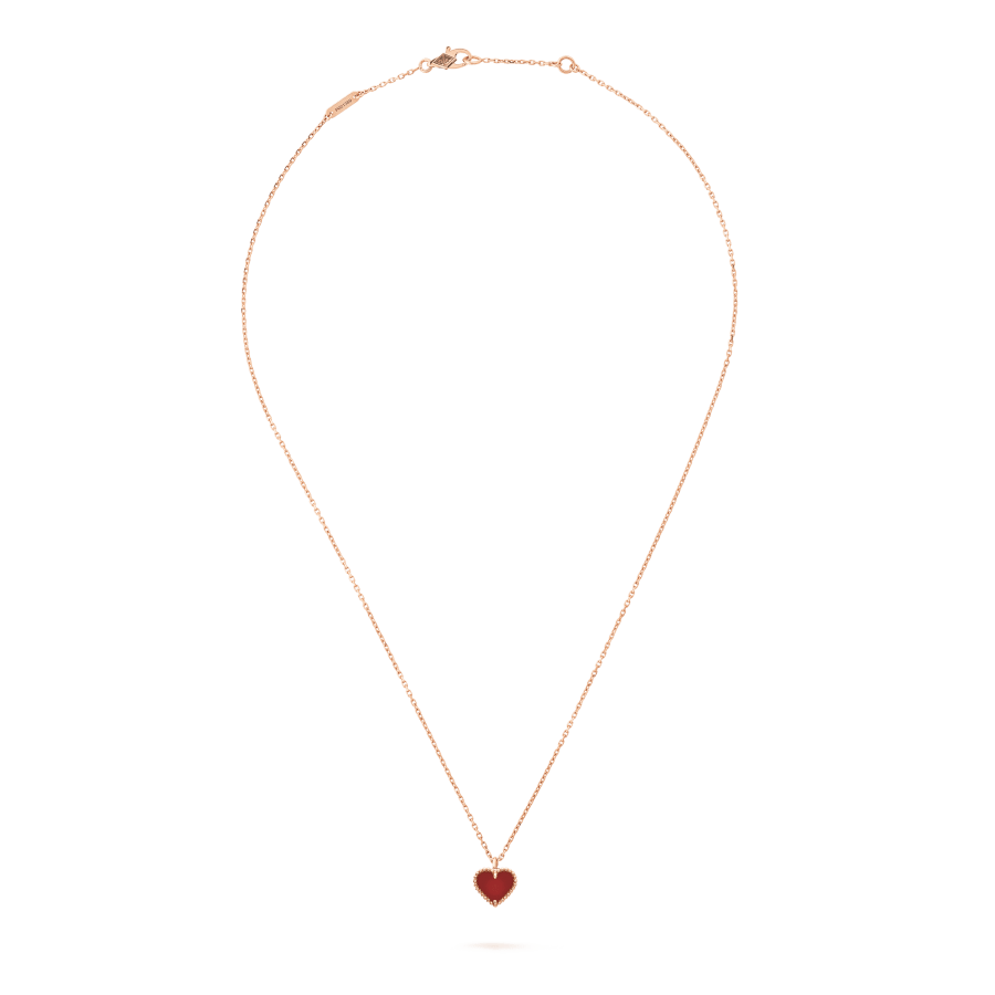 [Rosla Jewelry]SWEET CLOVER CARNELIAN HEART NECKLACE