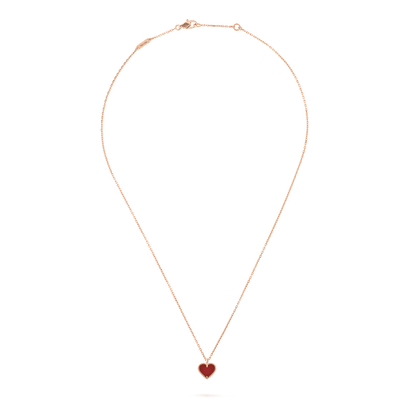 [Rosla Jewelry]SWEET CLOVER CARNELIAN HEART NECKLACE