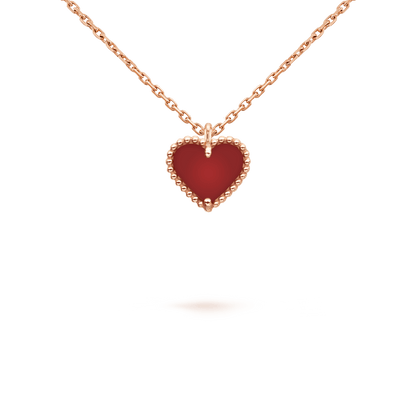 [Rosla Jewelry]SWEET CLOVER CARNELIAN HEART NECKLACE