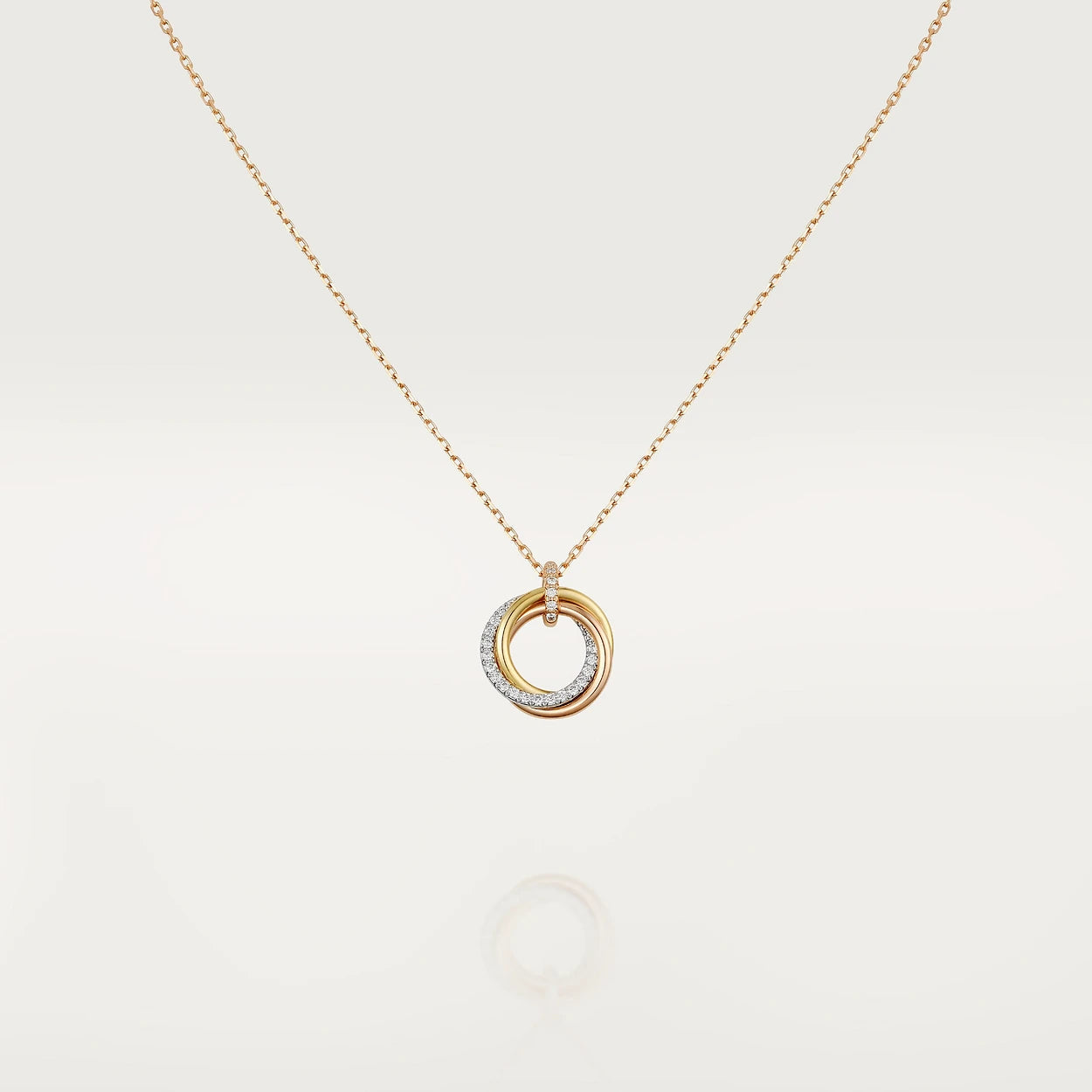 [Rosla Jewelry]TRINITY NECKLACE SILVER GOLD PINK GOLD DIAMONDS