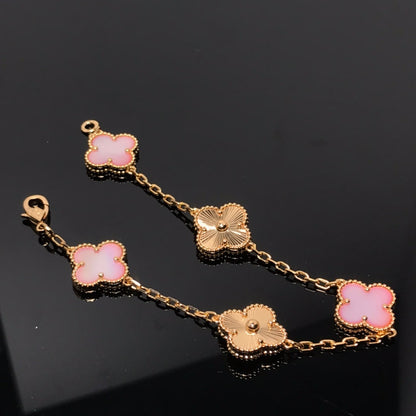 [Rosla Jewelry]CLOVER BRACELET 5 MOTIF PINK AND PINK GOLD