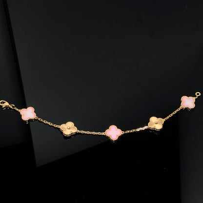 [Rosla Jewelry]CLOVER BRACELET 5 MOTIF PINK AND PINK GOLD