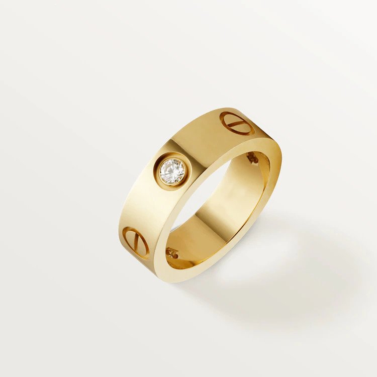 [Rosla Jewelry]LOVE RING 5.5MM 3 DIAMONDS PINK GOLD