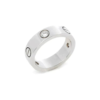 [Rosla Jewelry]LOVE RING 5.5MM 3 DIAMONDS SILVER