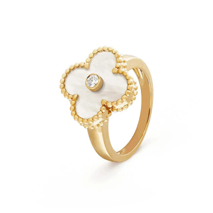 [Rosla Jewelry]CLOVER PINK MOP RING GOLD DIAMOND