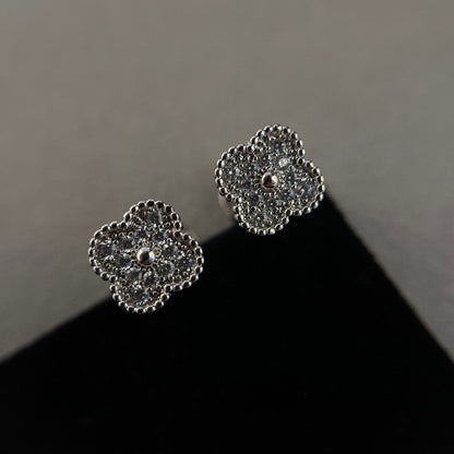 [Rosla Jewelry]CLOVER MINI DIAMOND STUD EARRINGS