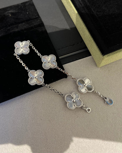 [Rosla Jewelry]CLOVER SILVER 5 MOTIFS BRACELET